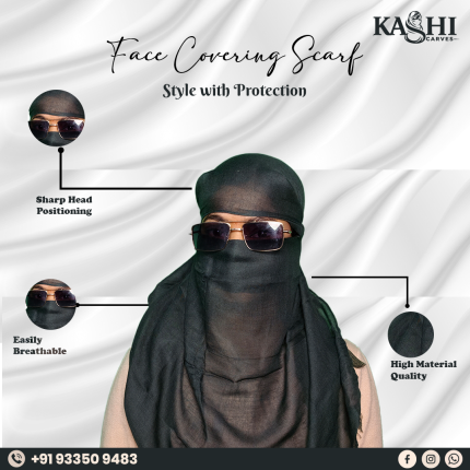 Black Simple Chiffon Protective Scarf